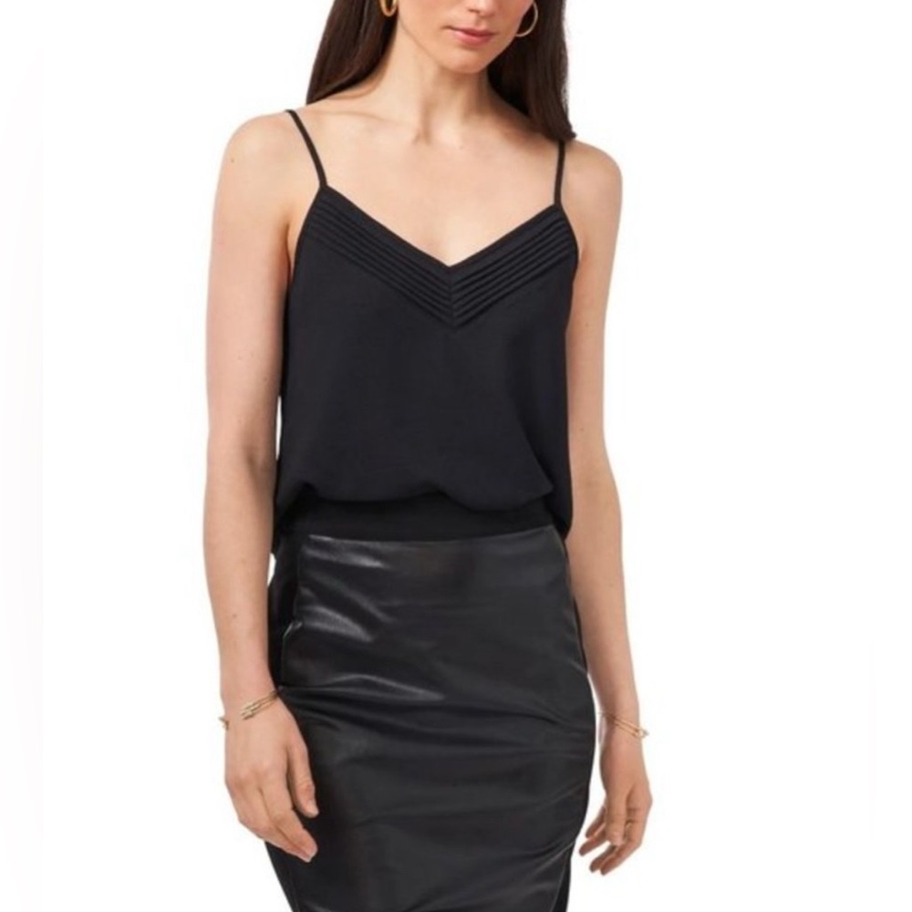 1. State Pin Tuck Black Cami